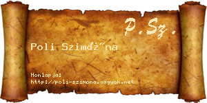 Poli Szimóna névjegykártya
